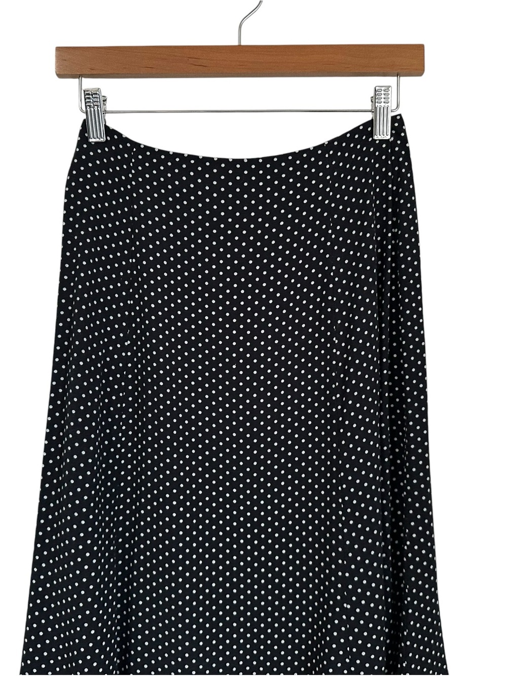 Reformation Womrns Bea A Line Polka Dot Midi Skirt Sz Small Black White Flowy - Picture 3 of 8